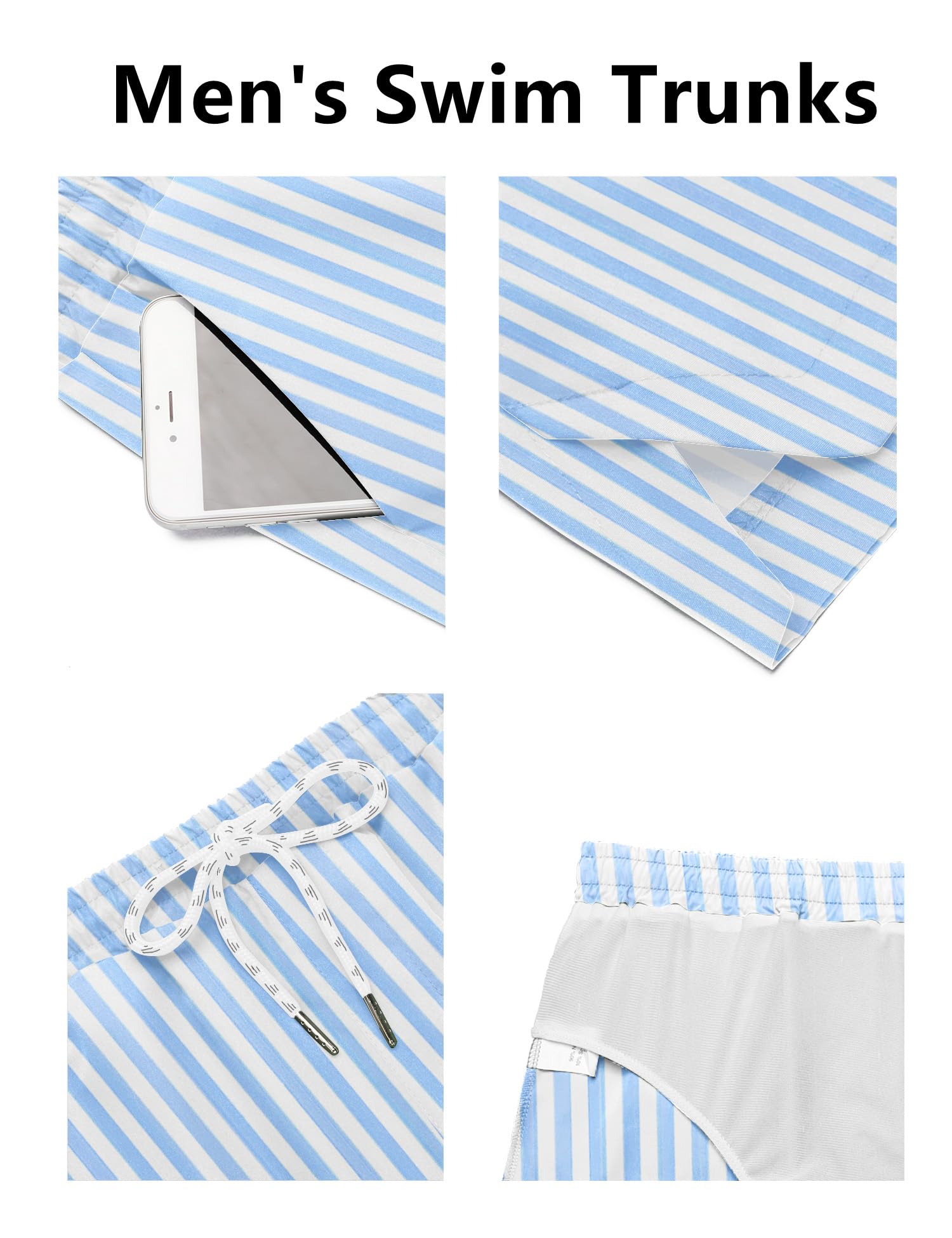 COOFANDY, Costume da Bagno da Uomo, con Tasche, ad Asciugatura Rapida