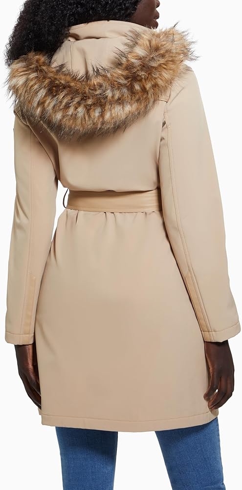 Amazon.com: GUESS Womens Softshell Hoodie Belt Parka, Herb Tan Amazon.com: GUESS Womens Softshell Hoodie Belt Parka, Herb Tan