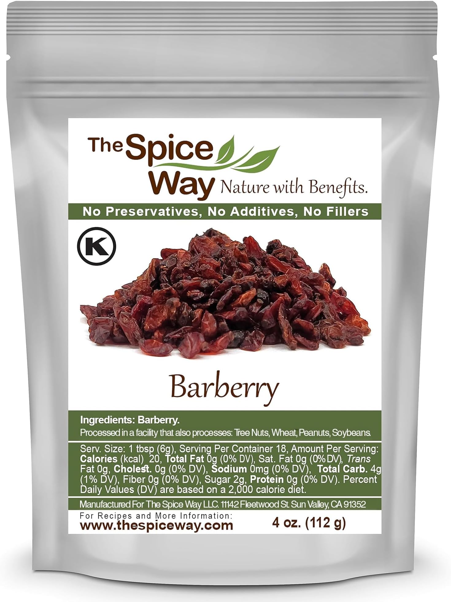 The Spice Way Premium Barberry Fruit - (4 oz) Persian Zereshk Barberries, pure, no preservatives no additives
