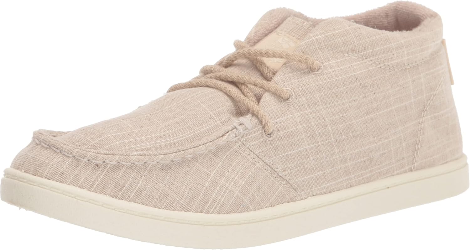 Roxy Women's Minnow Mid Top Slip On Sneaker Shoe, TAN 223, 8.5