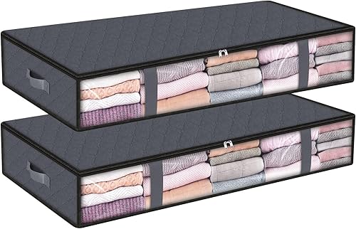 BlissTotes Bolsas de almacenamiento, organizadores y almacenamiento de armario, contenedores de almacenamiento plegables con asas reforzadas,