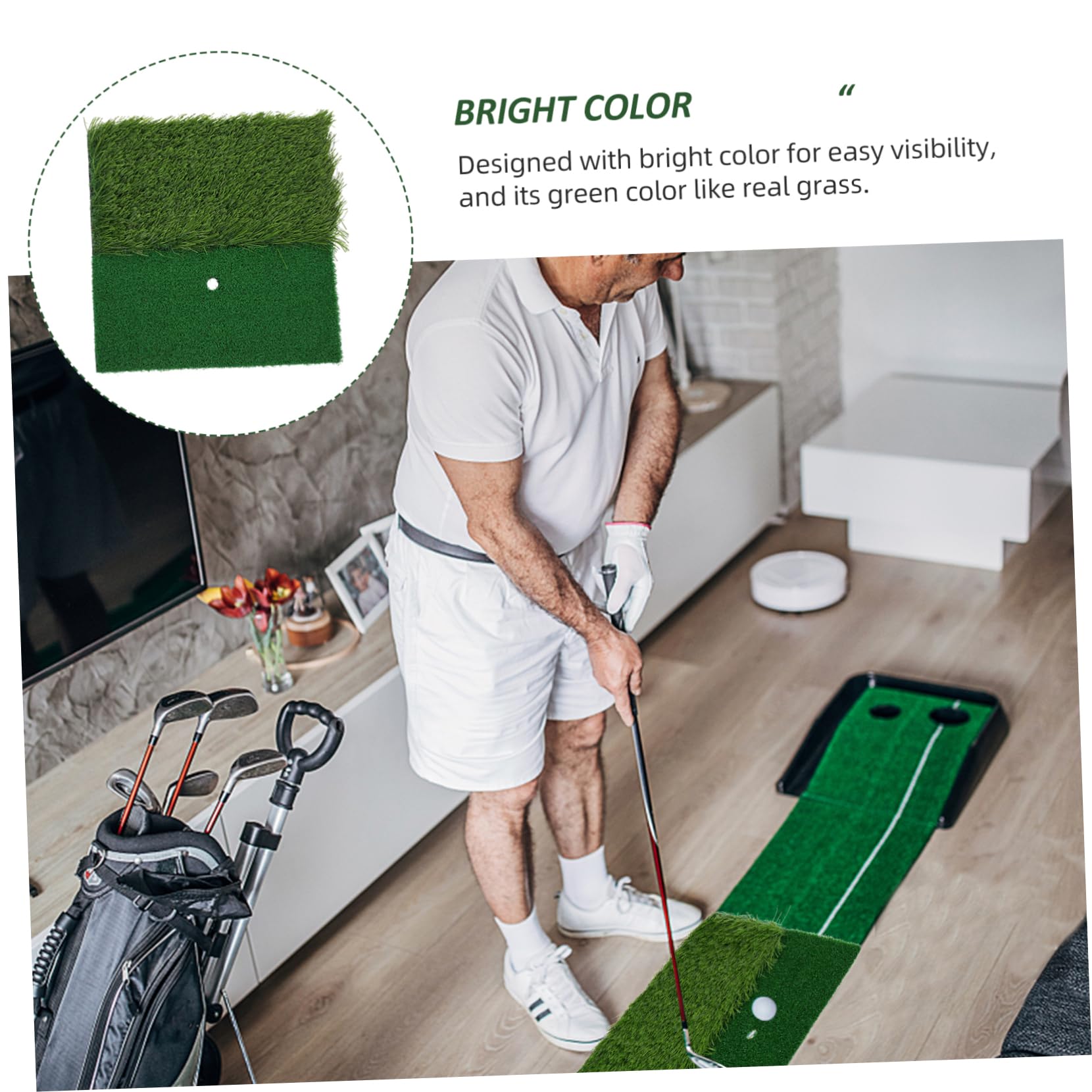 CORHAD Beginner Golfing Grass Pad Practice Golf Accessories Kit for Golfing Practice Rug