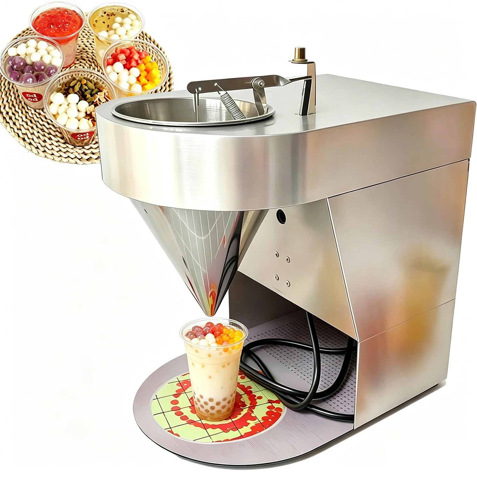 SOTIKARERY Commercial Popping Boba Making Machine, 50kg/h, Adjustable Size, 304 Stainless Steel, No Mess, Easy Operations for Bubble Tea Shop & Smoothies