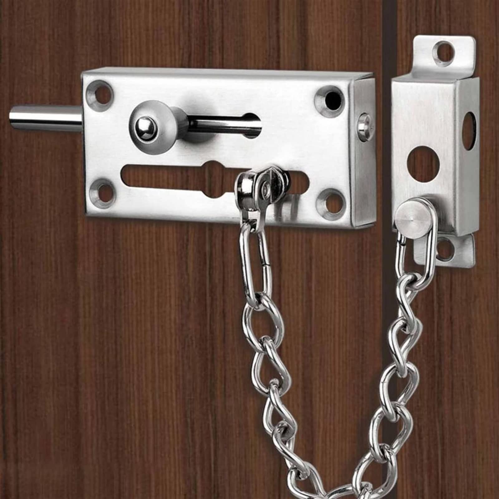 Cadenas para puertas. Cerradura de cadena antirrobo for puerta Cadenas de seguridad engrosadas antioxidantes for puerta de acero inoxidable