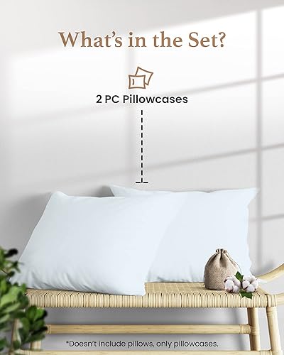 Miniatura 2 de Juego de 2 fundas de almohada de 1000 hilos, 100 % algodón egipcio, con tejido de satén y algodón de fibra larga y tejido satinado, suaves y