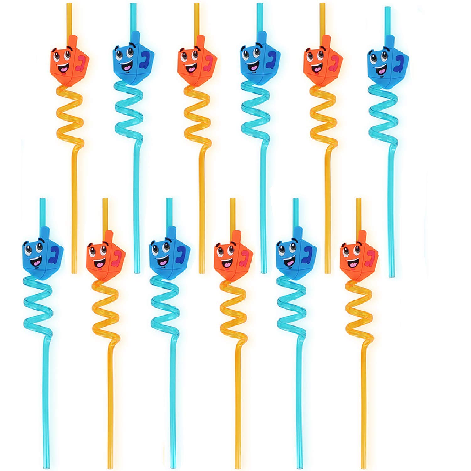 Hanukkah Straws - Set of 12 Draidel Straws, Great Decoration for your Chanukah Party