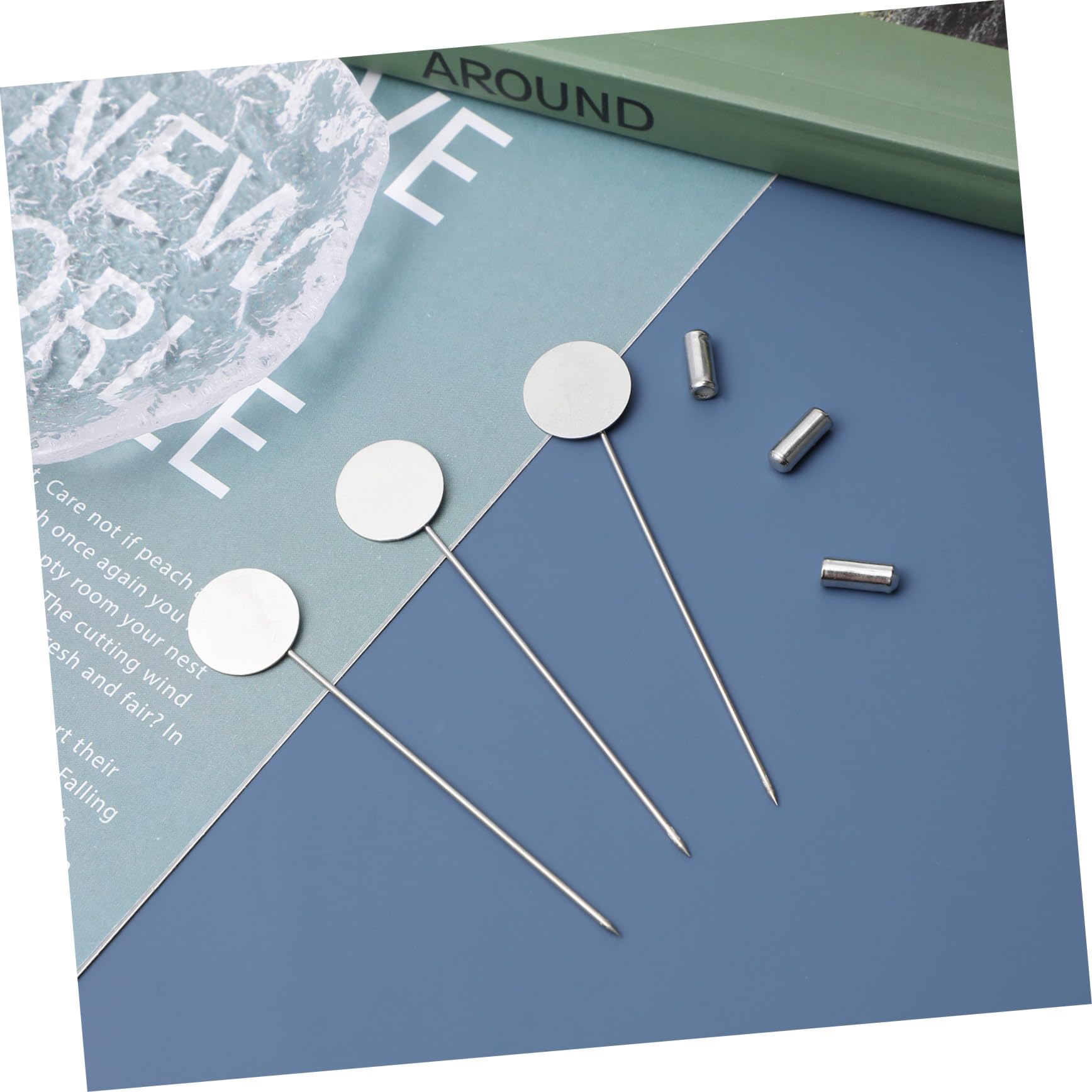 TEHAUX 150piezas Alfileres De Seguridad Redondos Para Broches Accesorios De Joyería Trayectoria De Palabras Plata