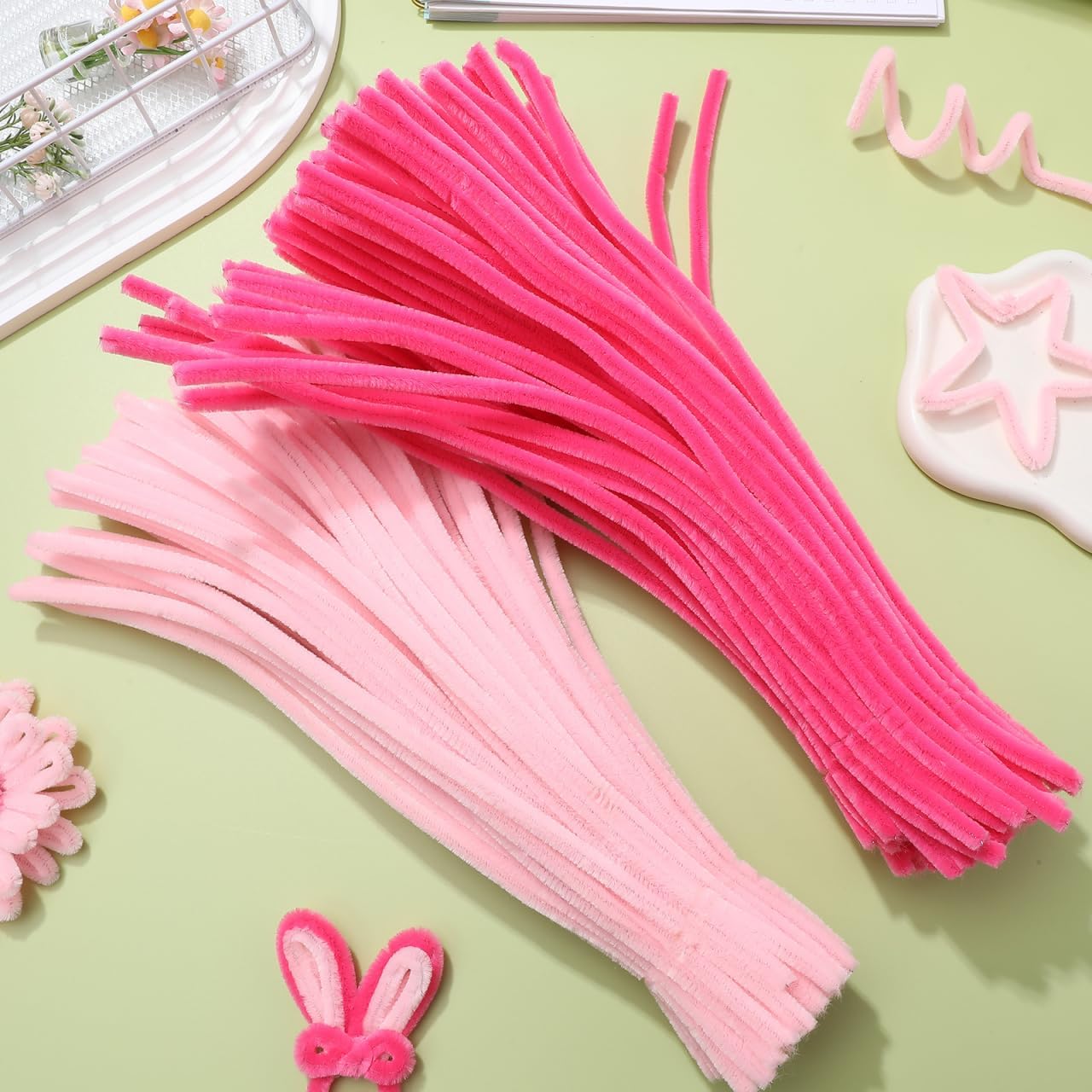 KALLORY Chenille Pipe Cleaners 11.65 Inch Soft Fuzzy Stems 200 Pcs Twisting Rods for DIY Crafts Handmade Flowers Holiday Decorations