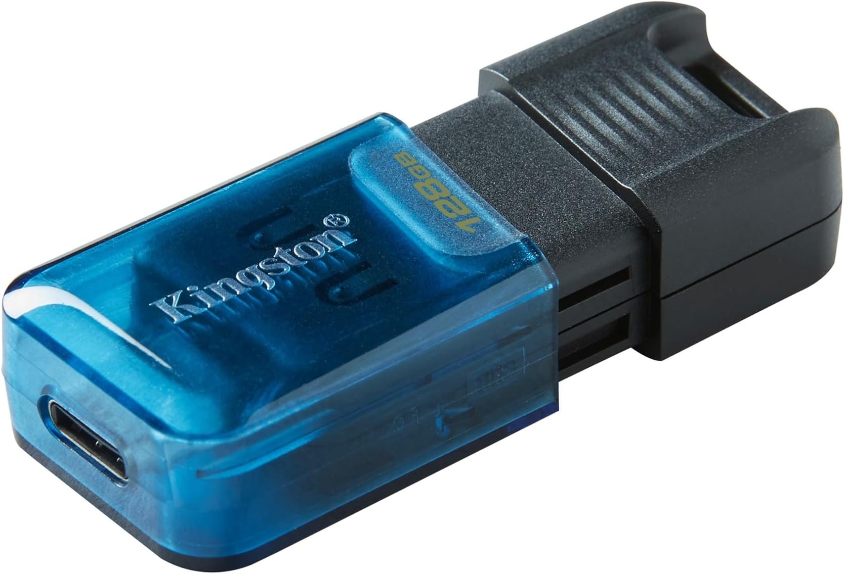 128GB Kingston Technology DataTraveler 80 USB3.2 Type-C Flash Drive - Black, Blue
