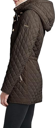 Miniatura 2 de Laundry by Shelli Segal Chaqueta de piel de oveja sintética acolchada 34 con capucha para mujer