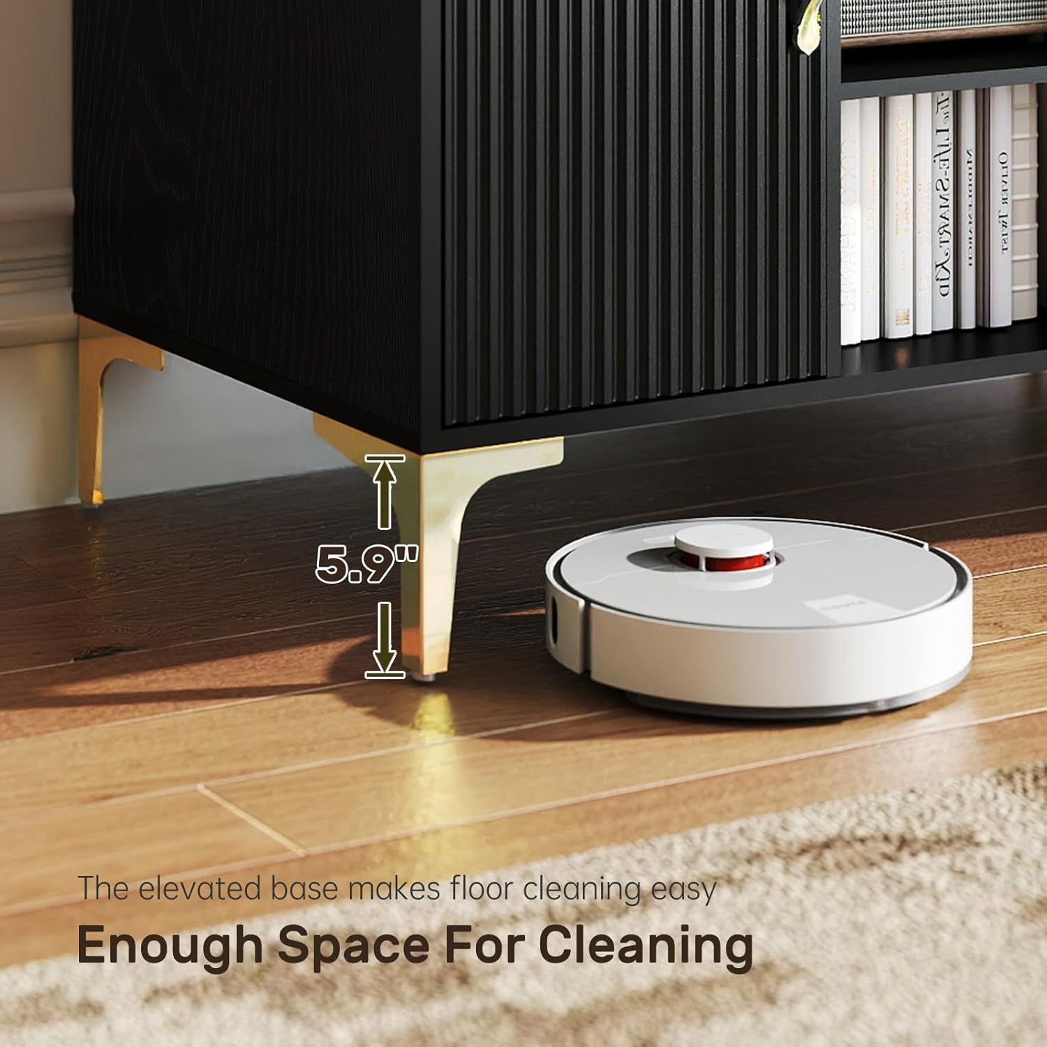 Black Sideboard Buffet Cabinet with Adjustable Shelves, Modern Storage Cabinet with Drawers and Doors, Sleek Buffet for Dining Room, Living Room, Entryway, 39.4 Inch - Image 7