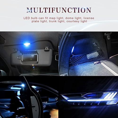 Miniatura 7 de RBOKO 10 bombillas LED de 194 de 6000 K cuña T10 bombillas LED 5SMD 5050 chips, 168 T10 2825 5SMD DC 12V bombillas de repuesto para cúpula de