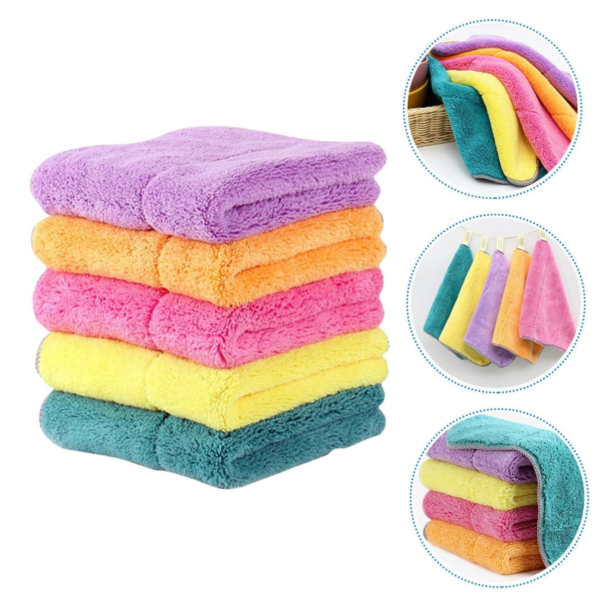 BESTYASH 2 Series Paños De Cocina No Grasientos De Toallas De Limpieza Multiusos Absorbentes para Hogar Y Cocina 5 Piezas X 2