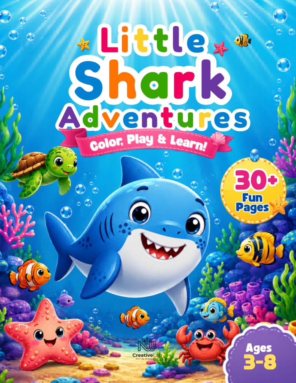 Little Shark Adventures: Coloring Book: Children's Book About Ocean Life and Friendship