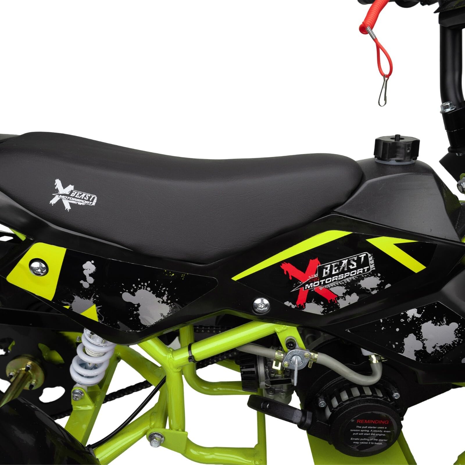Benzynowy mini quad dla dzieci o pojemności 50 cm³ – jasnozielony 2-suwowy benzynowy ciągnięcie start terenowy ATV czterokołowy – benzynowy ATV z napędem na 4 koła, do jazdy na