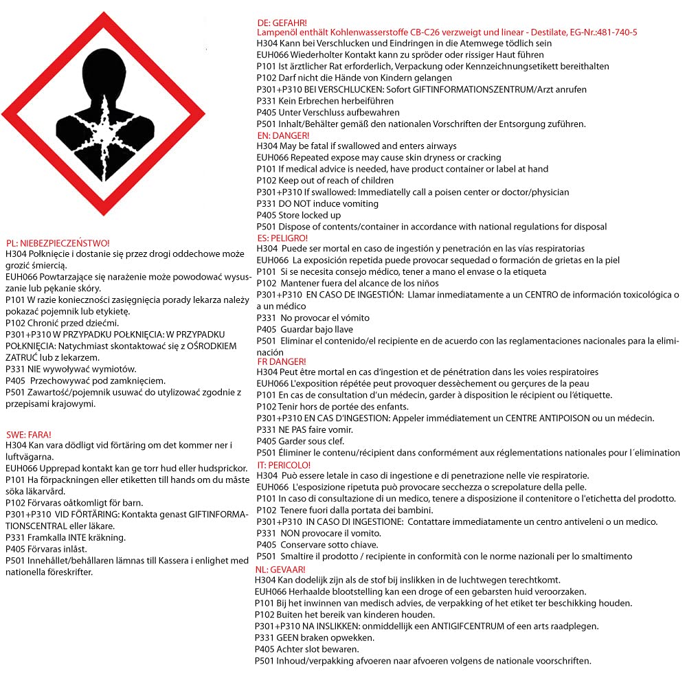 Olejek do lamp, lampa naftowa, lampa ogrodowa, pochodnia, latarnia olejowa, do użytku wewnątrz i na kemping, 6 l, do użytku na zewnątrz, lampa olejowa, płynna pochodnia ogrodowa