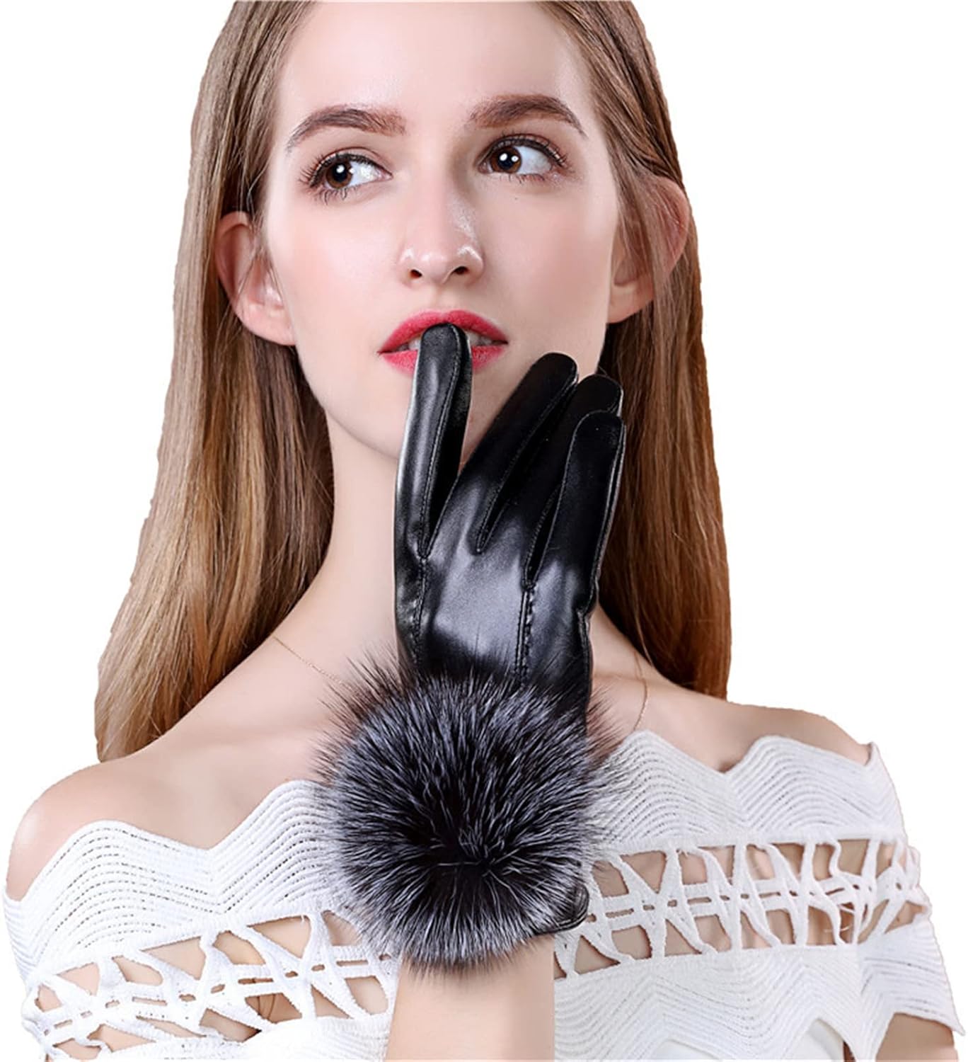 [小さな店] 手袋 レディース 保温手袋 冬のタッチ スクリーンの革手袋を運転するPUの革手袋の女性 防寒女性 手袋 裏起毛