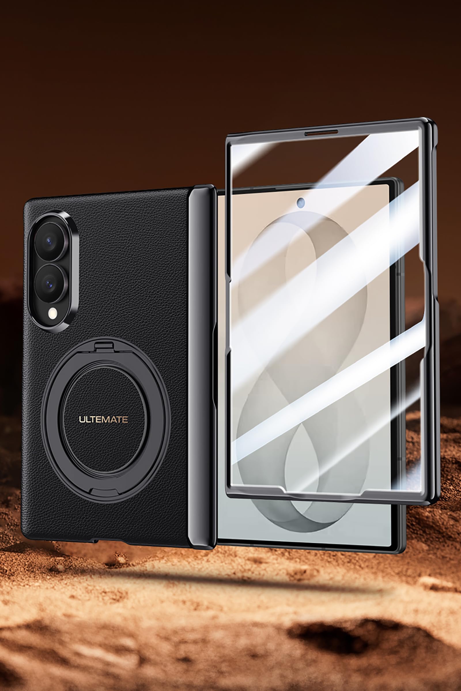 Custodia in Pelle Samsung Galaxy Z Fold8,Viola 1 | Cover Posteriore in Pelle Liscia Resistente ai Graffi con Funzione Supporto compatibile con Samsung Galaxy Z Fold8 2026.