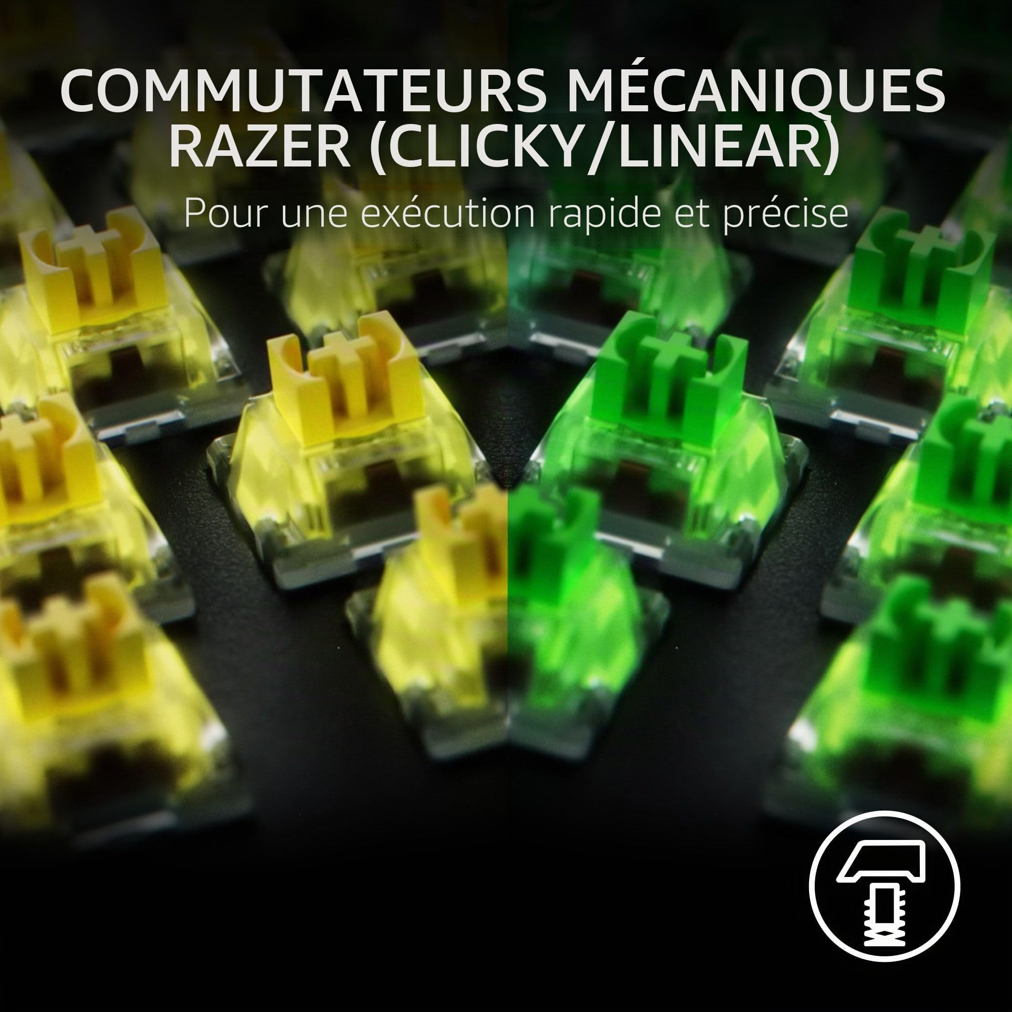 Razer BlackWidow V4 X (Switches Verts) - Clavier Gaming mécanique avec Razer Chroma RGB (6 Touches macros dédiées, Touches ABS à Double Injection) US-Layout | Noir