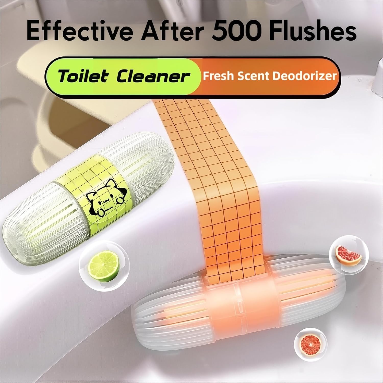 Hanging Toilet Bowl Cleaner, 3 Scents Automatic Toilet Rim Cleaner Can be used 500 times, Stain Removing Odor Eliminating Toilet Freshener for Standard & Smart Toilets (mix and match, 18)