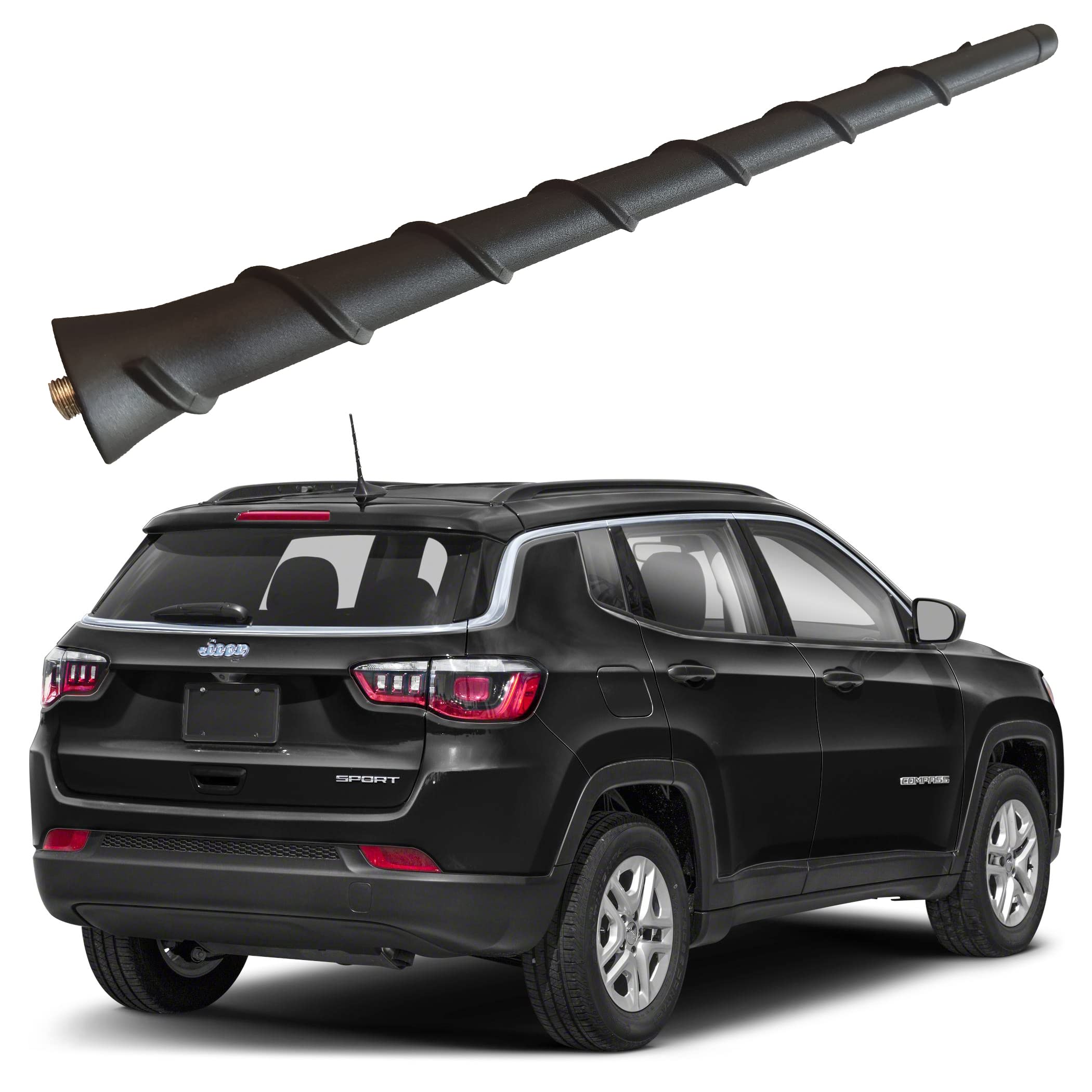 MINILAOMA Rubber Antenna for Jeep Compass (2017-2022), Jeep Compass Radio Premium Reception Antenna - Car Wash Proof, 8 Inch Internal Copper Coil Antenna Mast Replacement