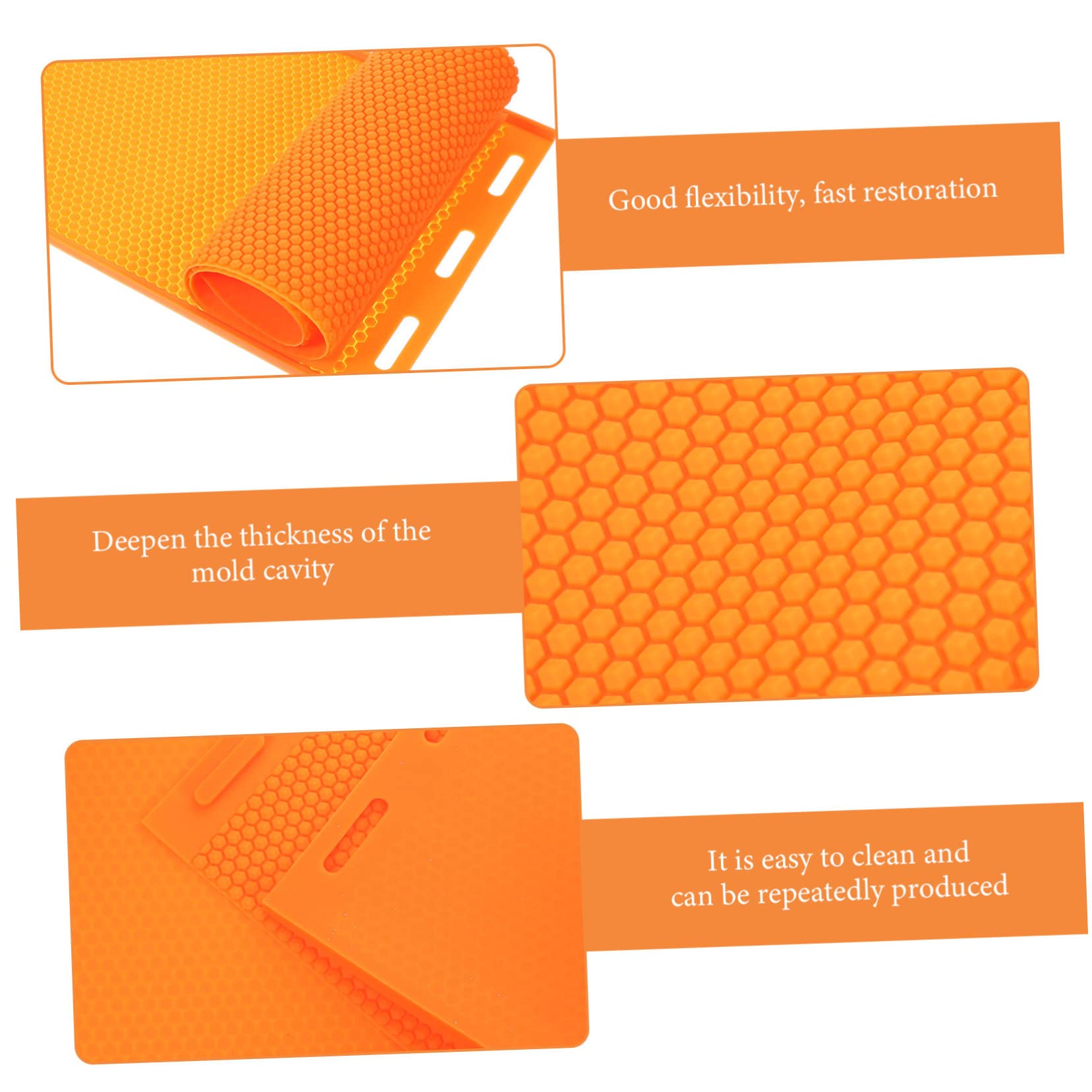 GALPADA Stampo in Silicone Arancione per Foglio di Cera d Api Flessibile, Pratico ed Facile da Usare, per Attività Fai-da-te di Apicoltura e Artigianato