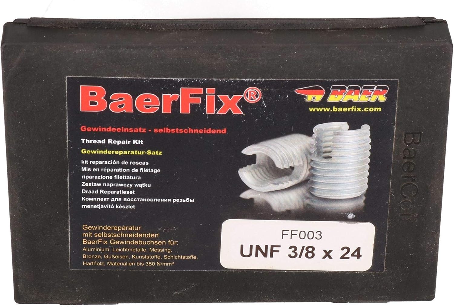AB Tools BaerFix Imperial UNF 3/8 x 24 Self Tapping Damaged Thread Repair Kit Inserts