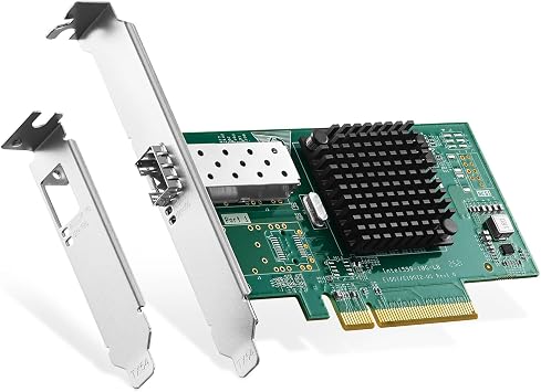 Binardat 10G SFP + PCIe Network Adapter، Intel X520 82599 LAN Controller، 10G / 1G / 100Mbps SFP + Slot NIC Card for Windows / Linux / VMware