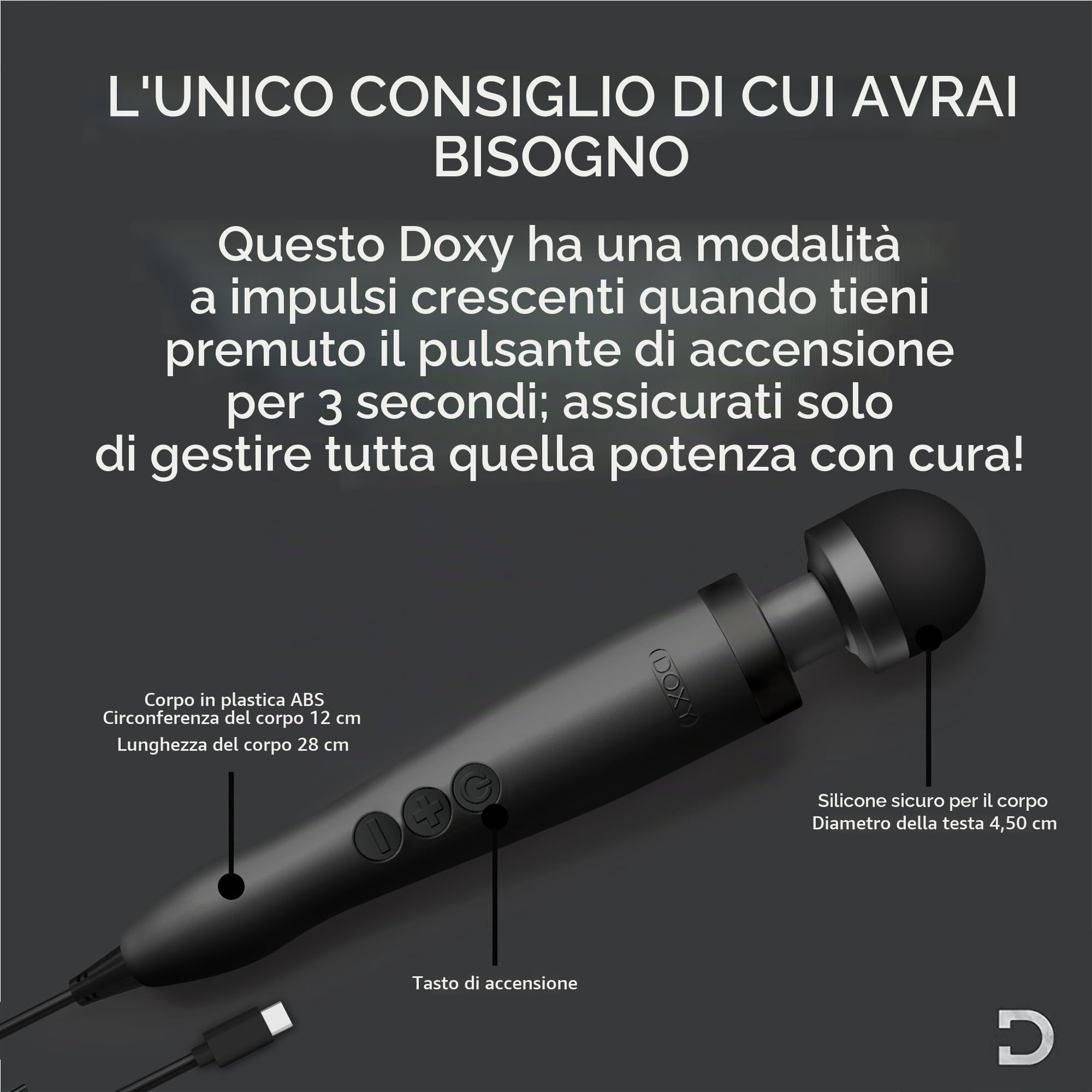 Vbratore Doxy Sex Toys per Donne - Vibratori Bacchetta Magica Premium; Giocattoli per Adulti Massaggiatore; Giocattolo Sessuale Vibratore per Donne - Black