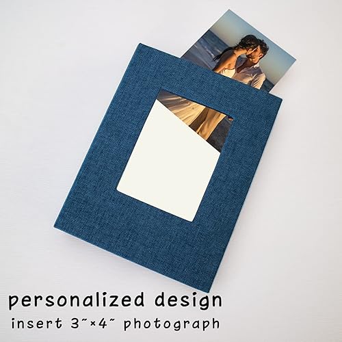 Miniatura 2 de Cherrich Álbum de fotos pequeño de 4 x 6 pulgadas paquete de 2 libros de fotos de lino cada mini álbum de 26 páginas tiene capacidad para 52 fotos