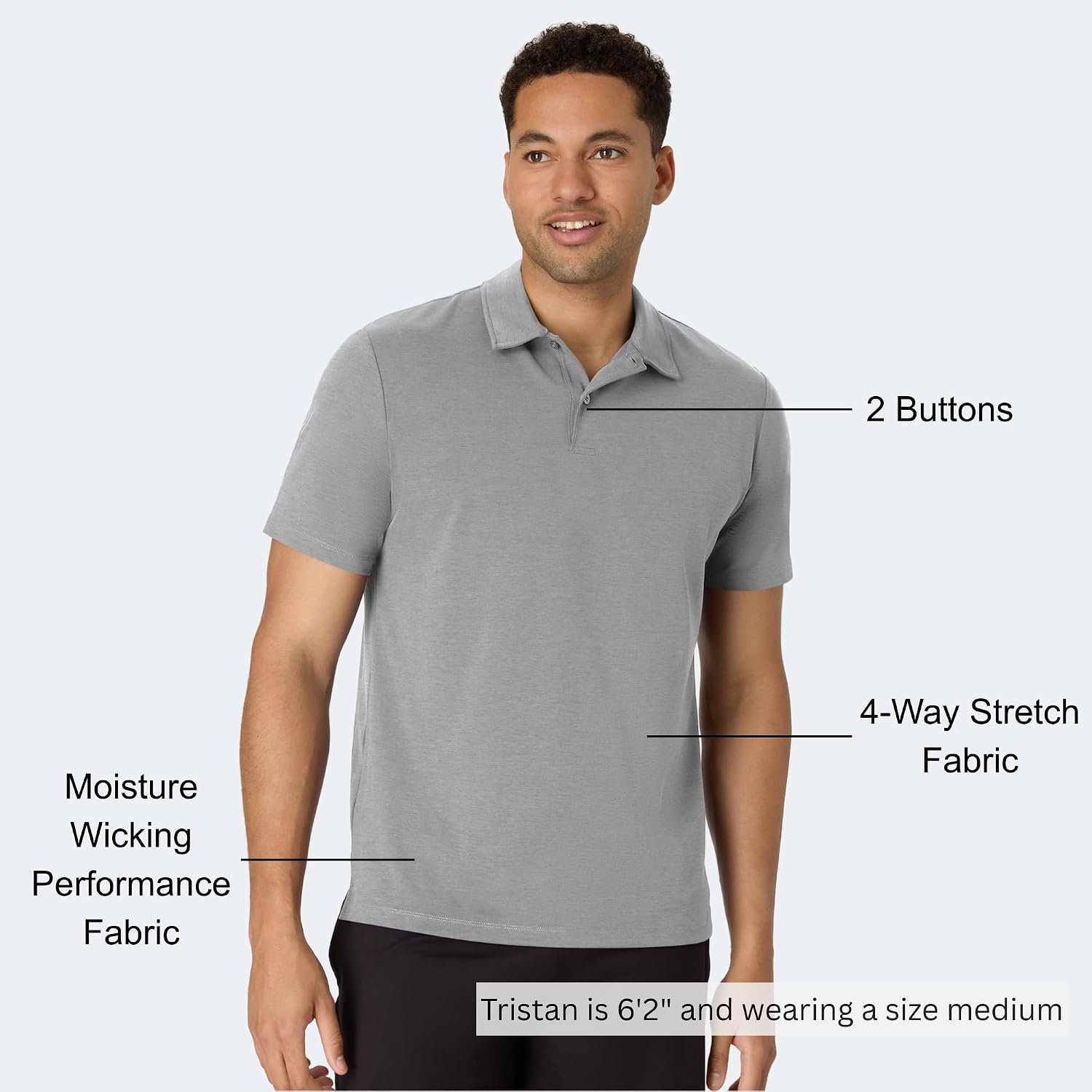 Hanes Men's Polo Shirt Clothing, Moves Performance Golf Polo Shirts, Men's Clothing, Moisture Wicking, Tops & Tees