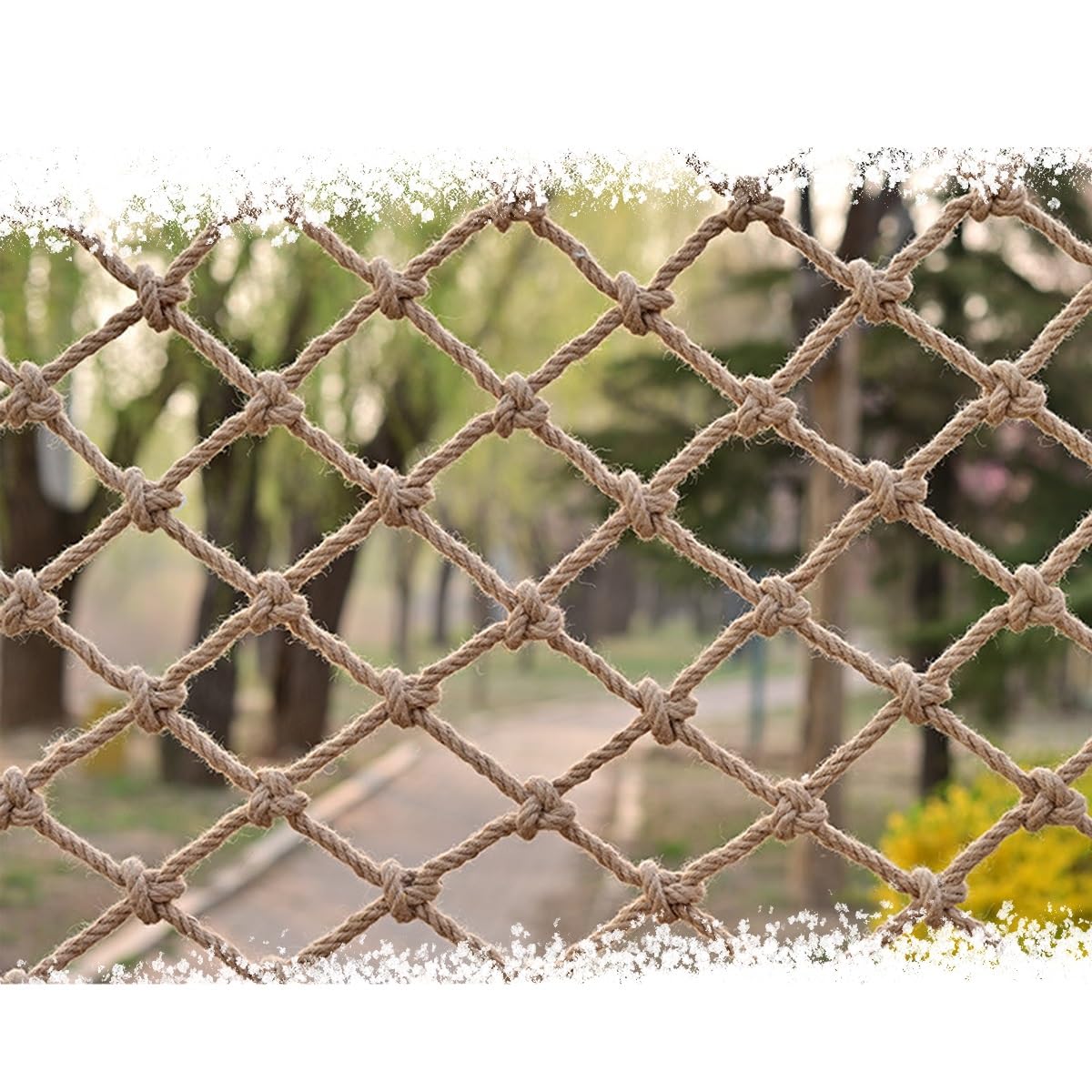 Red colgante de cuerda de yute para soporte de plantas de interior/exterior, 5 m x 6 m, para cafeterías, bares, salas de estar y botines, ideal para exhibir plantas trepadoras