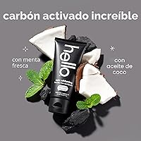 Vista 3 de hello Epic Whitening Pasta de Dientes de Carbón Sin Flúor, Pasta de Dientes de Carbón Activado con Aceite de Coco, Blanquea los Dientes