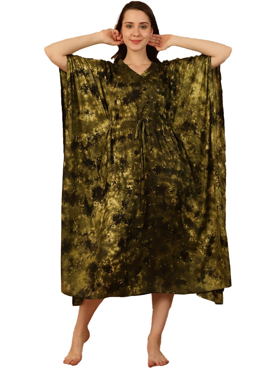 Tie & Dye Kaftan Cover-Up Nightdress Beachwear for Women & Teens Trendy Tie-Dye Design, Soft Cotton, Relaxed Fit, Comfortable & Stylish Loungewear (Also Available in Plus Size)-image-29