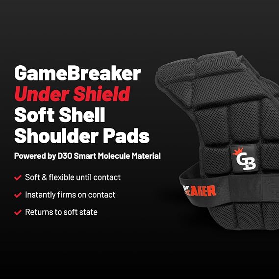 GameBreaker Undershield - Softshell Shoulder Pad with Spider Pad Technology, Lightweight Protective Shoulder Pad for Practice, Durable Practice Pads for Enhanced Safety and Comfort During Training