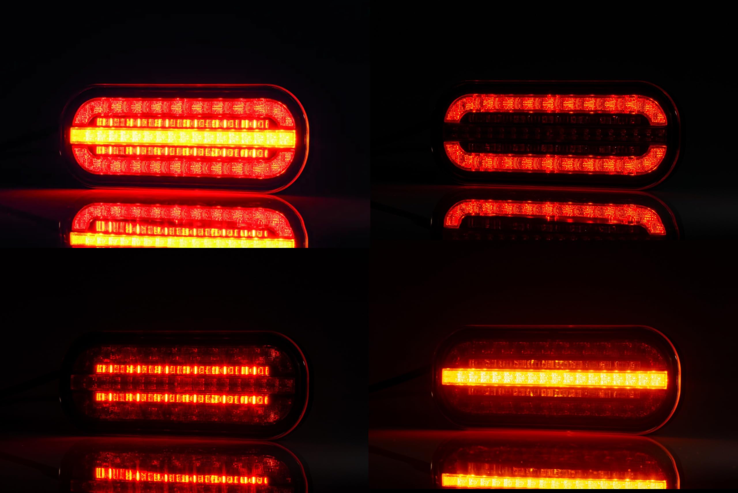Set 2 Fanali Posteriori LED 3 Funzioni con Freccia Dinamica 12–36V – Posizione, Stop, Indicatore – Omologazione E9 R10 – per Rimorchio, Camion, Caravan