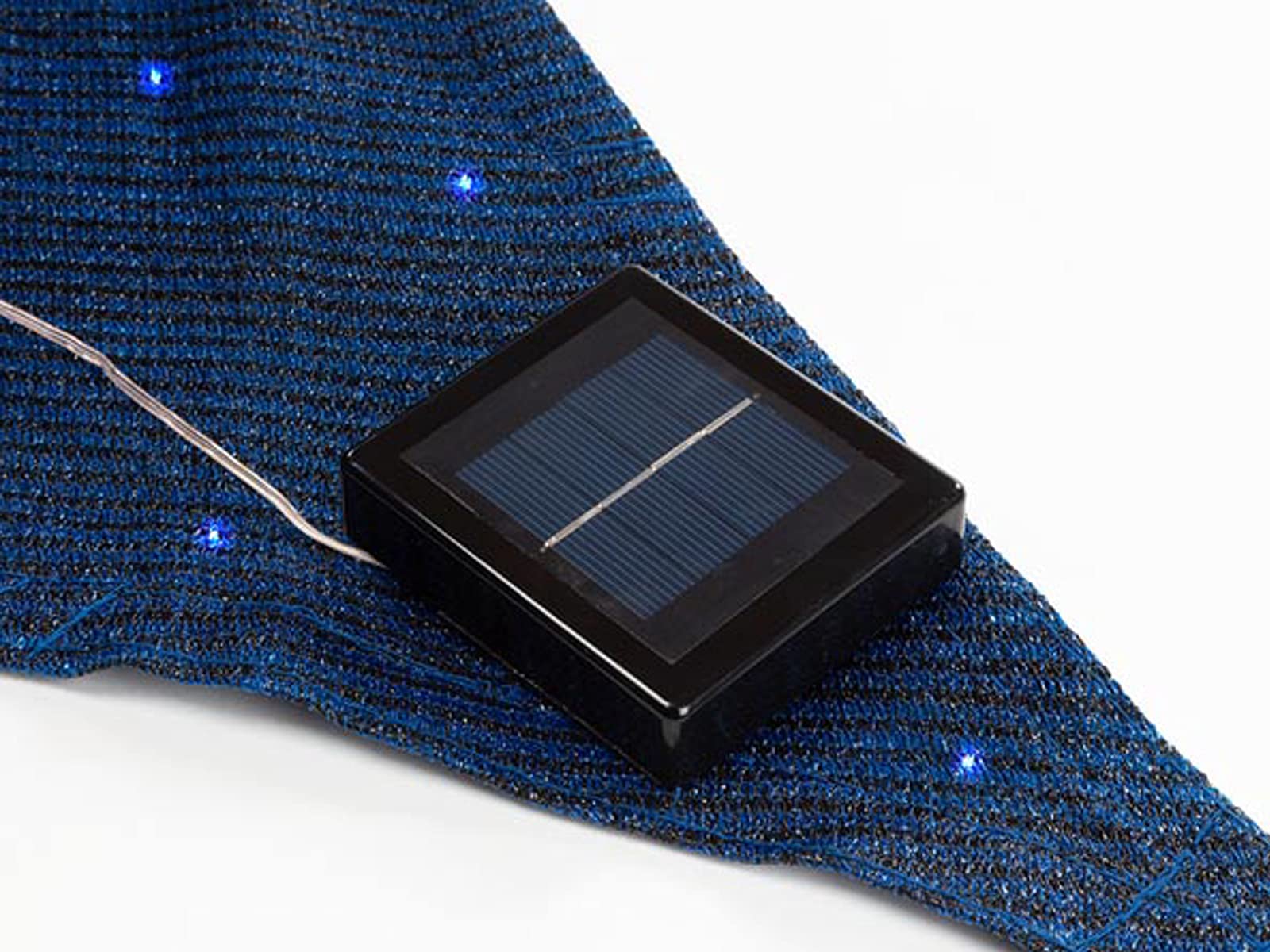 Solar Sonnensegel Dunkelblau Dreieck LED Sternenhimmel 3,6 m - wodoodporny - z opróżnianiem