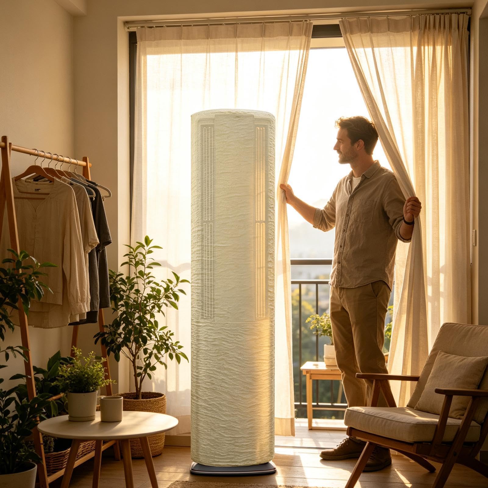 Copertura per ventilatore da esterni lavabile, protettiva, completamente | Copertura per ventilatore da terra per camera da letto, cucina, casa e appartamento