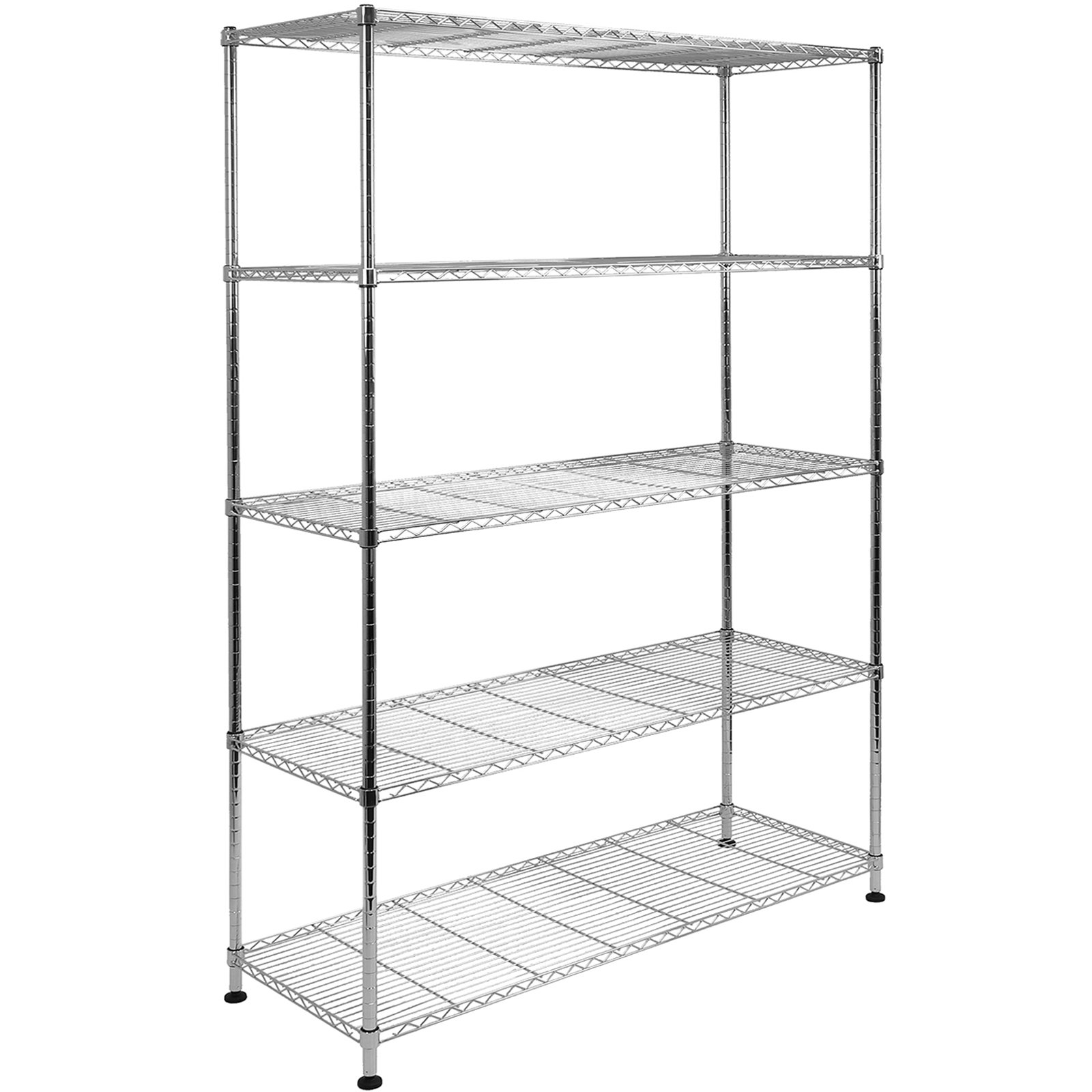 Hartleys Chrome 180Cm 5 Tier Adjustable Wire Shelving Unit - Choice Of Colour