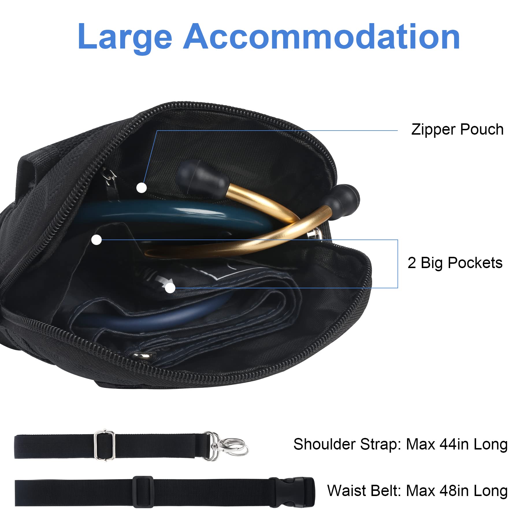 BOVKE Nurse Fanny Pack with Medical Gear Pockets, Tape Holder - Image 3