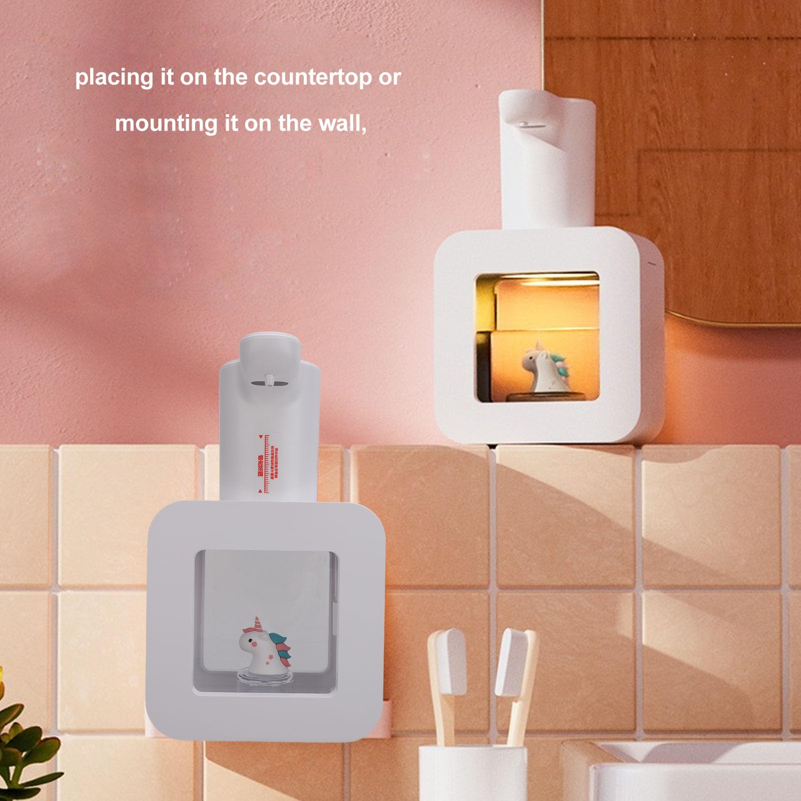 Berührungsloser Automatischer Seifenspender, Schaumeinstellung in 3 Stufen, Wiederaufladbares Design mit 1200 MAh, Einfache Bedienung, Flexible Installationsmöglichkeiten, (White)