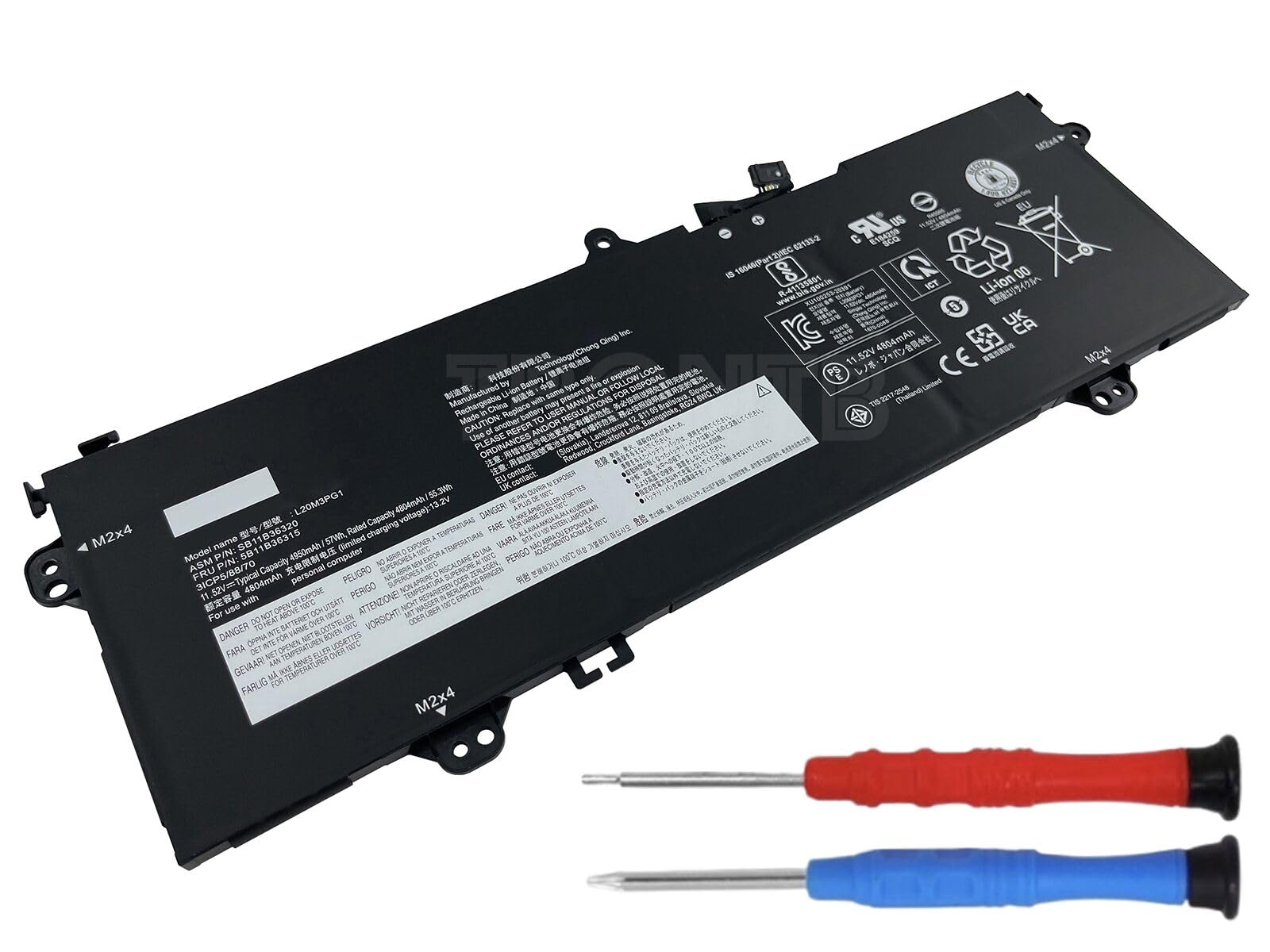 TBONTBL20M3PG1 Battery Compatible with Lenovo Vilboz14 14W 2nd Gen 2021 SB11B36303 5B11C87807 L20L3PG1 SB11B36320 5B11B36315 L20D3PG1 SB11B36307 L20M3PG4 5B11C8780 Series [11.52 57Wh 4950mAh]