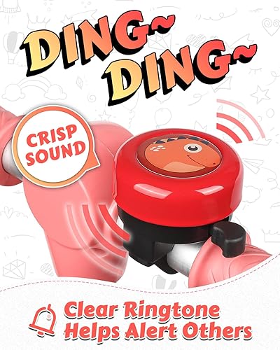 Miniatura 10 de VICTGOAL Campana de bicicleta para niños con sonido fuerte y claro, campana de bicicleta, scooter, bocina de bicicleta, alerta de tono de llamada,