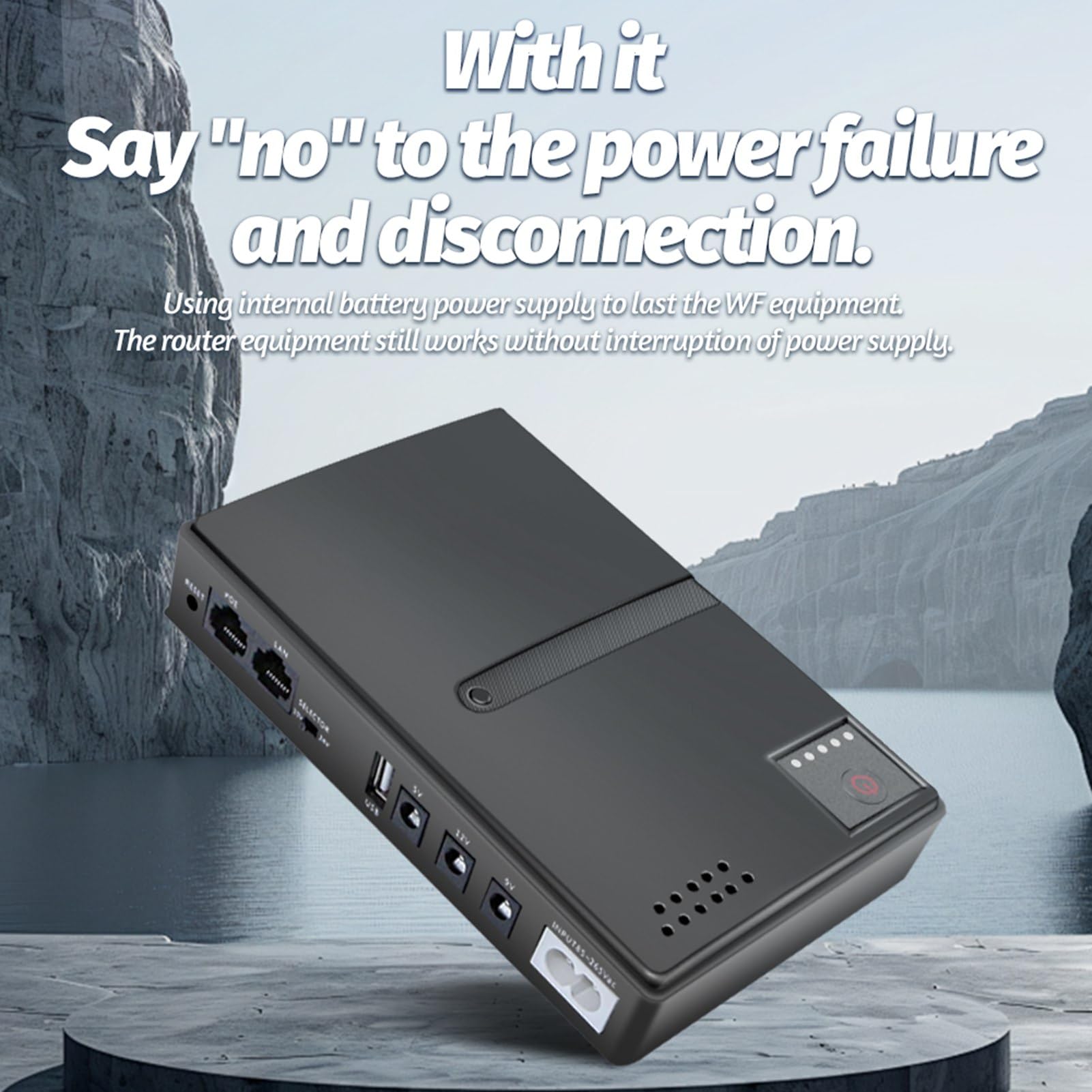 Mini SAI, Sistem de Alimentación Ininterrumpida con Batería de Reserva Recargable de 18W con Salida DC 5V 9V 12V 2A USB 5V 2A PoE 15V 24V Pequeña batería de Respaldo para Router
