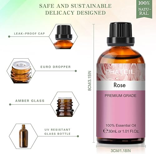 Vista 29 de PHATOIL Aceite esencial de sándalo de 3.3 fl oz, aceites esenciales puros de aromaterapia para difusor, humidificador, relajación, aceites