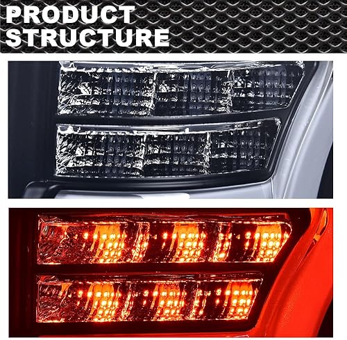Miniatura 5 de Luces traseras LED para Ford F150 2009-2014, conjunto de luz de freno con arnés de cableado sin bombillas lado izquierdo y derecho, lente ahumada,