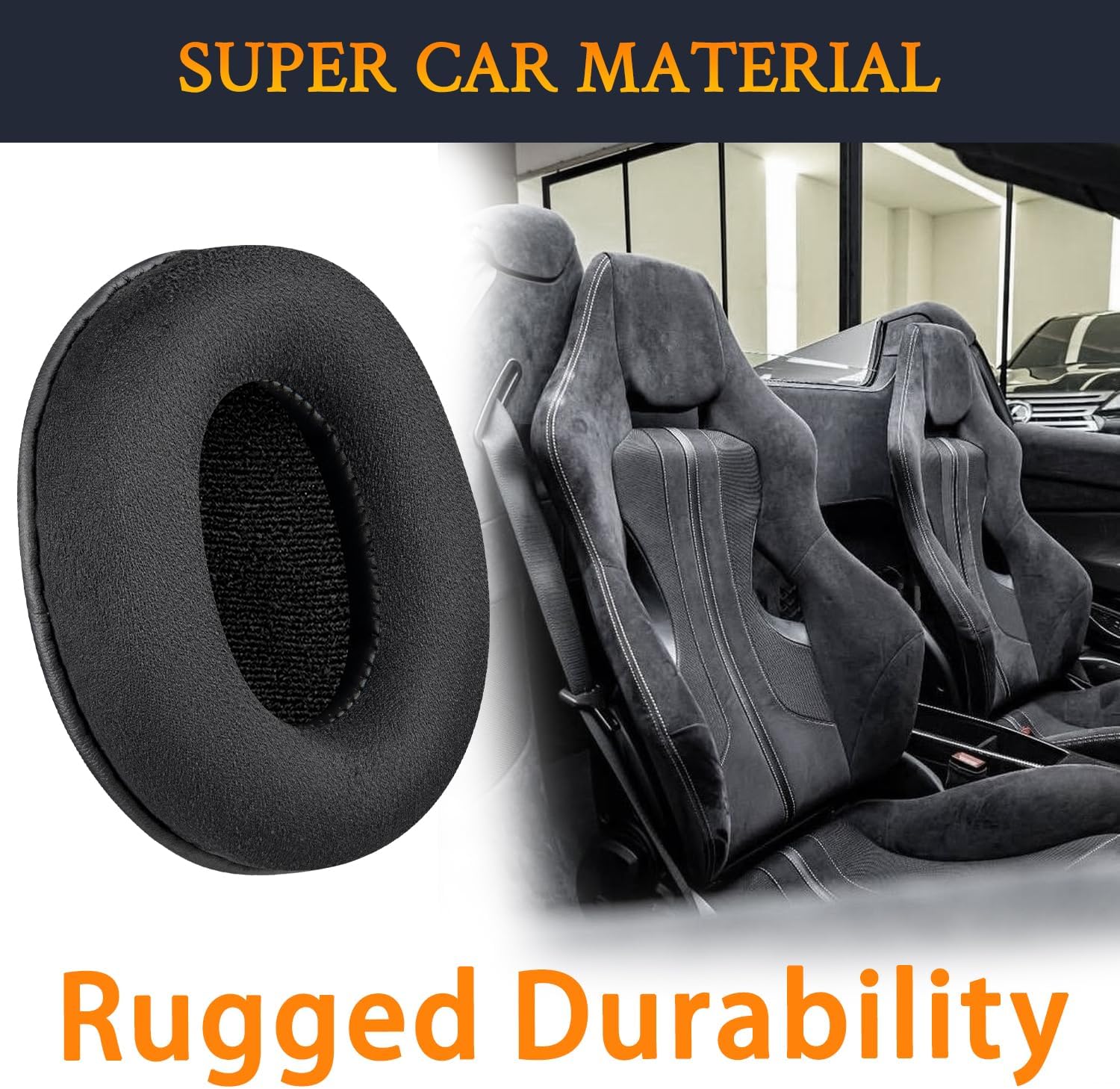 SOULWIT Micro Suede Replacement Earpads for Sony MDR-7506 MDR-V6 MDR-V7 MDR-CD900ST Monitor Headphones, Ear Pads Cushions with High-Density Foam - Black - Image 4