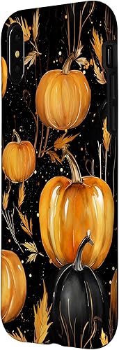 Miniatura 8 de Carcasa estética para iPhone 12 Pro Max con diseño de calabazas y hojas de otoño