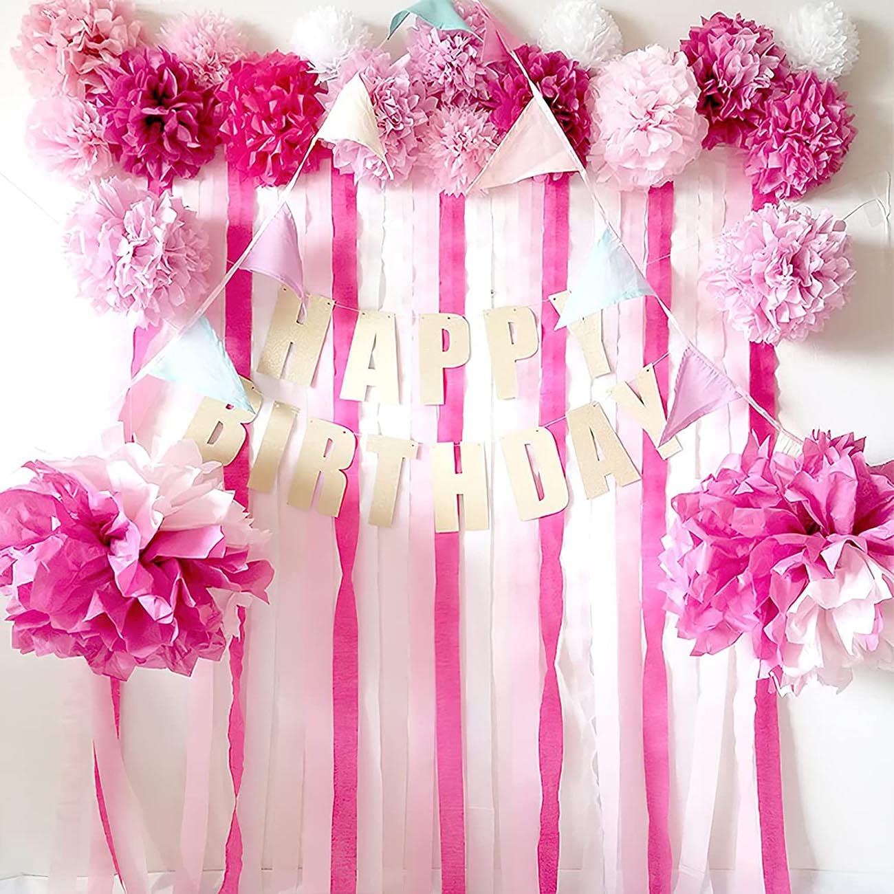 CC wonderland zone 6 Rolls Pink Crepe Paper Streamers for Party Decorations-4.5CMx25M Each Roll(Peach Pink,Rose Red,Light Purple) - Image 2