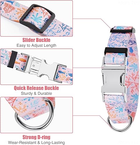 Miniatura 4 de ZooZoo Collar de perro ajustable con hebilla de metal de liberación rápida, disponible en tamaños SML, poliéster duradero anticorrosión y resistente